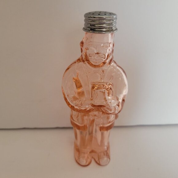 Vintage Imperial Pink Glass Maid & Butler Salt & Pepper Shakers - Picture 4 of 7